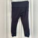 Lululemon Black and Dark Blue Camo Mesh Panel Cropped Leggings (986) Photo 2