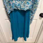 J. Jill Tiered Maxi Dress Light Oceanside Lovely Paisley Floral Teal Dress Large Green Photo 6