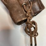 Vintage 80s Western Leather Jacket Fringe Laced Brown Boho Rodeo Cowboy Biker L Size L Photo 6