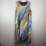 Catherines  Maxi Dress 2XWP Multi Artsy Print Sleeveless Boho Retro Chiffon Long‎ Photo 0
