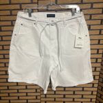 Free Assembly White Belted Denim Shorts Size 8 Photo 0