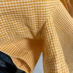 &merci &Merci‎ Gingham Paperbag Waist Tie Romper Size M Yellow White Button Front Photo 3