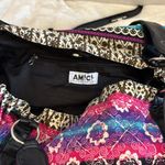 AMICI CLOTH BAG BOHO DESIGN BEGAN LEATHER STRAPS AND TIE STRING ON SIDES Blue Photo 11