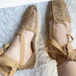 ZARA NWT  Woven Gladiator Lace Up Brown Espadrille Sandals Photo 8