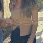 ZARA Asymmetrical Tan Sweater Photo 1