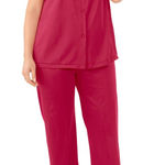 Vanity Fair  Women's  Short-Sleeve Pajama Set (Beet Red M) Photo 0