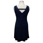 Amanda Smith Sleeveless V-Neck Satin Lace Knee Length Black Cocktail Dress 8P Photo 3