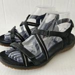 Ecco Black Suede Strappy Hiking Sandals Size EU 38 Adjustable Rugged Receptor Photo 0