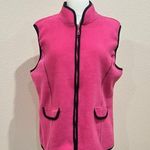 Erika Pink Fleece Vest With Black Trim Size XL Photo 4