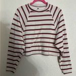Free People Striped Long Sleeve Top - Cream and burnt orange color size small Photo 4
