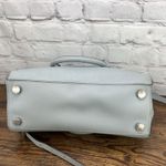 Michael Kors New Selma Stud Top Zip Medium Satchel Dusty Blue Saffiano Leather Photo 4