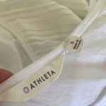 Athleta  White Stripe Semi Sheer Double Layer Tank Top Size Small Photo 4