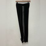 Oysho  Softstreme Feel Black Wide-Leg Pants with tuxedo woven striped down side Photo 8