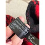 EXPRESS  oversized blanket poncho red black textured open front, size one size Photo 9