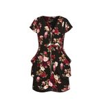 City Chic Dress And Blazer Womens Extra Small 14 Black Floral VNeck Tunic Photo 3