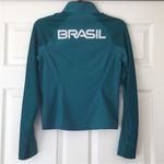 Nike Brazil Soccer Training Jacket Womens XS Teal Zip Up Football Brasil Warm Up Photo 1