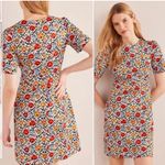 BODEN Cotton Mini Shift Dress Enchanted Bloom Floral Red Orange Size 14R Photo 1