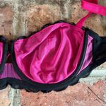 Adore Me Lace Black Pink Demi Underwire Bra, 44DD Photo 9