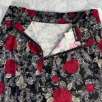 Briggs New York Vtg Skirt 14P Black Red Rose Floral Print Midi Pencil 1990s Y2K Photo 8