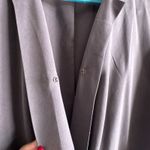 Halston Heritage 100% Silk Draped Faux Wrap Dress Gray Size 6 Photo 4