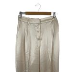House of Harlow 1960 Pleated Champagne Satin Wide Leg High Waist Trousers Size 2 Photo 1
