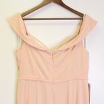 Azazie  Almendra Off the Shoulder Pleated‎ Chiffon Dress in Pearl Pink Size A16 Photo 5