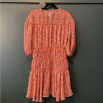 Rebecca Minkoff caden printed Floral long sleeve Tiered Ruffle Mini Dress Orange Photo 4