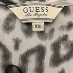 Guess Asymmetrical Leopard Sleeveless Chiffon Mini Dress Gray & Black XS Photo 7