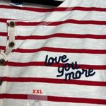 Old Navy NWOT Love You More Embroidered Stripe Boxy Top Long Sleeve Nautical XXL Photo 1