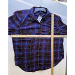 Torrid Madison Georgette Button Down Blouse Plaid Blue Size 1X New Polyester Photo 11