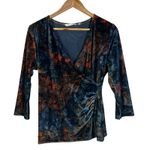 Soft Surroundings  Alyssa Velvet Knit Top Womens S Multicolor Ruched Hippie Fall Photo 0
