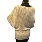 Cache Pink Knit Peek A Boo Faux Wrap Top New Metallic Kissed Plunging V NWT $118 Photo 10