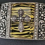 Rustic Western Silver with Cross Rubber Bracelet Photo 8