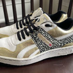 Reebok Gold Foil Leopard Print Sneakers Athletic Shoes 9.5 Photo 0