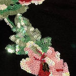 Cache Vintage  Y2K Black Sequin Floral Batwing Sleeve Cocktail Dress Size M Med Photo 5