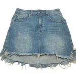 One Teaspoon  Womens High Waist Distressed Denim Mini Skirt Size 27 Photo 0