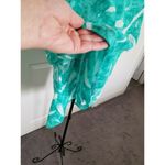 Alfani  Crossover Hi-Lo Hem Pop Art V-Neck Sleeveless Top Teal Fade Palms XL Photo 3