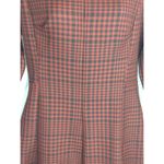 ZARA Red & Black High Neck Plaid A-Line Mini Dress Women XS Skater Girl Preppy Photo 4