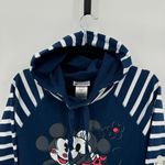 Disney Parks Mickey & Minnie Hoodie With Lace Hem & Striped Sleeves Size LG White Photo 5