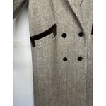 Vintage Noble Fashion Wool Coat Women’s | Herringbone Tweed Long Overcoat Size L Photo 2