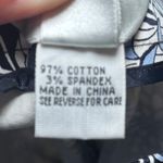 Talbots Stretch Blue Black White Floral Ankle Pants 14 Cotton Spandex Blend Photo 5