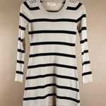 Pink Rose Size Petite Small Elbow Patch Sweater Dress Retro Striped Nautical Photo 0
