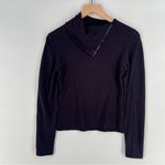 Calvin Klein Calvin Klein Soft Purple Silk Cashmere Beaded Shawl Neck Sweater Photo 1