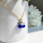 Blueberry Flower Necklace Gold Photo 1