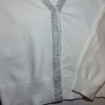 Truth By Republic Rhinestone Cardigan Puff Sleeve V Neck Sweater Top White NWT Size undefined Photo 1