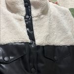 Hem & Thread  half Teddy half leather vest Photo 2