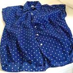 Old Navy Polka Dot Relaxed Cap-Sleeve Shirt... Photo 1