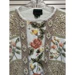 Cullinane Hand‎ Knit/Crochet Cream/Brown Floral Sweater Long Sleeve Size L Heavy Size L Photo 1