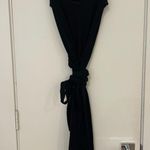 Vince Sleeveless Wrap Midi Dress in Black Photo 7