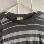 Loft womens XL long sleeve sweater black gray stripe Photo 2